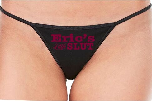 Knaughty Knickers Erics Little Slut Eric Personalized Slutty Bedroom Play Black String Thong Adult Flirty Fun in Saudi Arabia