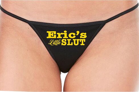 Knaughty Knickers Erics Little Slut Eric Personalized Slutty Bedroom Play Black String Thong Adult Flirty Fun in Saudi Arabia
