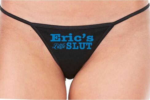 Knaughty Knickers Erics Little Slut Eric Personalized Slutty Bedroom Play Black String Thong Adult Flirty Fun in Saudi Arabia