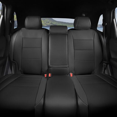 أغطية مقعد CRV لـ Honda CRV 2023 2024 2025 غطاء مقعد السيارة الجلدي مجموعة كاملة لشاحنات سيارات الدفع الرباعي ، وسادة مقعد السيارة المقاومة للماء ، جلد فو (أسود) in Kuwait