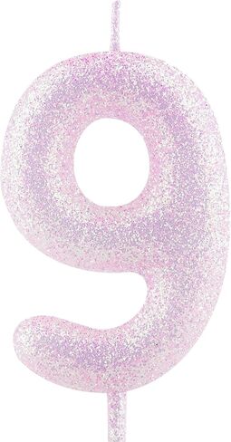 Birthday Candle Number 30 White Iridescent 30th Glitter Birthday Candles Cake Topper Decorations for Party Celebration Decor Supplies in Kuwait