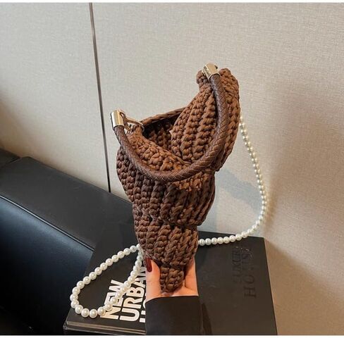 Handwoven Fashion Seashell Bag - Stylish & Unique Boho Clutch with Pearl Strap, Leather Handle & Premium Hardware in Saudi Arabia