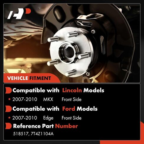 A-Premium 2 × محمل العجلات الأمامية ومحور العجلات مع 5-Lug متوافق مع Ford Edge 2007-2010 ، Lincoln MKX 2007-2010 in Saudi Arabia