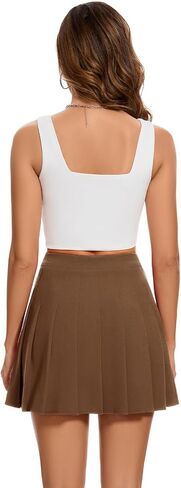 Shestellar Women Pleated Mini Skirt, High Waisted A-Line Skirt with Elastic Waist for Casual Wear in Kuwait