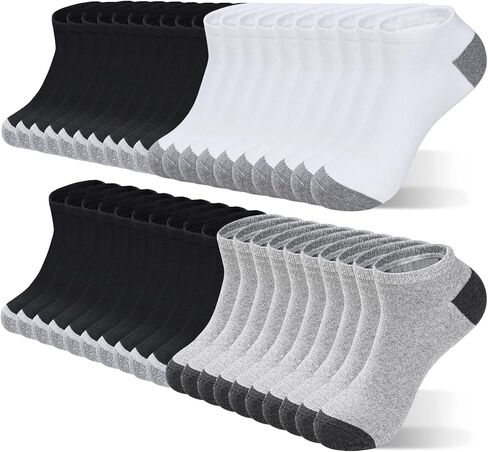 12 Pairs Men's Ankle Athletic Running Socks, Cushioned Wicking Anti-Blister Low Cut Sports Socks with Tab in Saudi Arabia