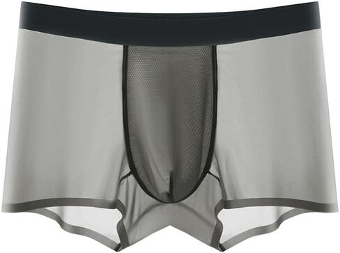 Men's Ice Silk Ultra-Thin Boxer Briefs Panties, Seamless Men Boxer Shorts U Bulge Underwear Breathable Underpants in Kuwait