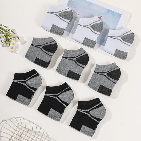 12 Pairs Men's Ankle Athletic Running Socks, Cushioned Wicking Anti-Blister Low Cut Sports Socks with Tab in Saudi Arabia