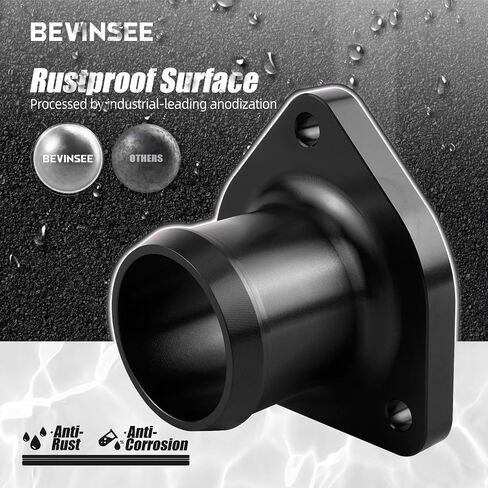 Bevinsee 7.3L Powerstroke ترموستات ترموستات مجموعة متوافقة مع Ford F-250 F350 Super Duty 1999-2003 مع مسامير وملحقات ختم تسرب الختم الأسود الأسود in Kuwait