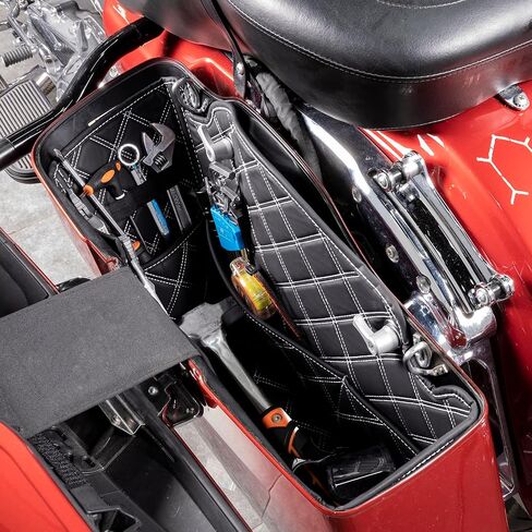 بطانات Wsays Saddlebag مع 4 جيوب جانبية متوافقة مع Harley Touring 2014-2023 Factory Saddlebag إدراج منظمي الخيوط الأحمر حقيبة غير مدببة ، أسود غير متماسك in Saudi Arabia