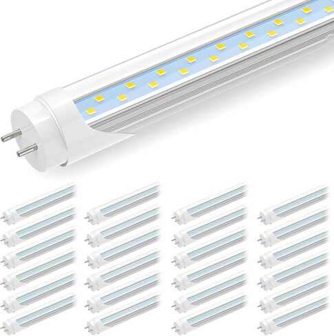 JESLED 4FT LED T8 Type A+B Tube Lights, 24W(65W Equivalent), 3200LM, 6000K, Single or Double End Powered, Plug and Play or Ballast Bypass, 4 Foot T10 T12 Fluorescent Bulbs Replacement, Clear(4-Pack) in Kuwait