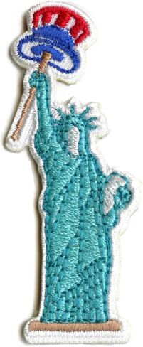 New York Statue of Liberty Patch Baseball Top Hat Bat Embroidered Iron On in Saudi Arabia