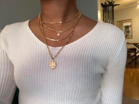 Layered Chain Necklace for Women，Pendant Stackable Jewelry,for Wedding, Party, Everyday Gifts in Saudi Arabia