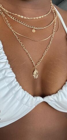 Layered Chain Necklace for Women，Pendant Stackable Jewelry,for Wedding, Party, Everyday Gifts in Saudi Arabia