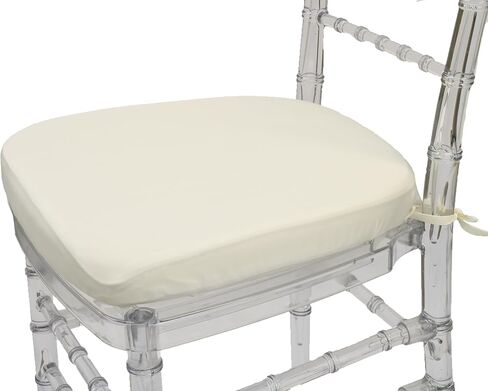 YOUR CHAIR COVERS - Stretch Spandex Chiavari Pad Covers (Pack of 10) - Stretch Fitted Chiavari Chair Seat Cushion Cover, Removable Washable Furniture Protector Slipcovers - Ivory in Kuwait