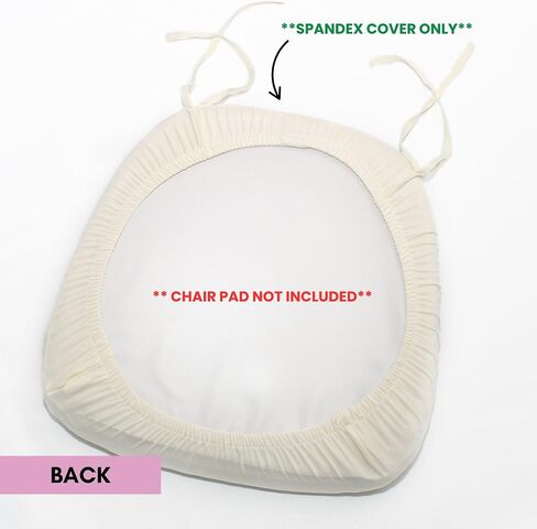YOUR CHAIR COVERS - Stretch Spandex Chiavari Pad Covers (Pack of 10) - Stretch Fitted Chiavari Chair Seat Cushion Cover, Removable Washable Furniture Protector Slipcovers - Ivory in Kuwait