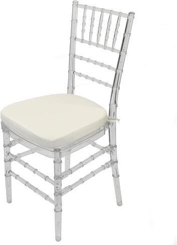 YOUR CHAIR COVERS - Stretch Spandex Chiavari Pad Covers (Pack of 10) - Stretch Fitted Chiavari Chair Seat Cushion Cover, Removable Washable Furniture Protector Slipcovers - Ivory in Kuwait