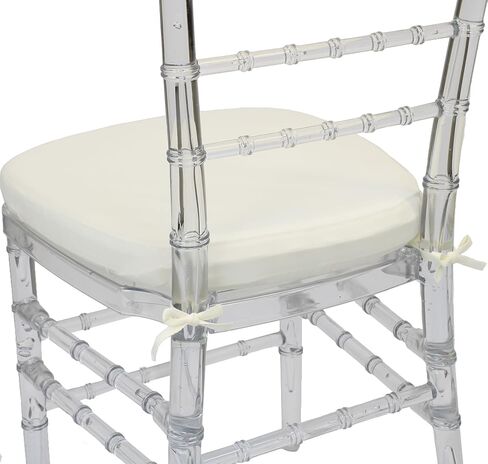 YOUR CHAIR COVERS - Stretch Spandex Chiavari Pad Covers (Pack of 10) - Stretch Fitted Chiavari Chair Seat Cushion Cover, Removable Washable Furniture Protector Slipcovers - Ivory in Kuwait