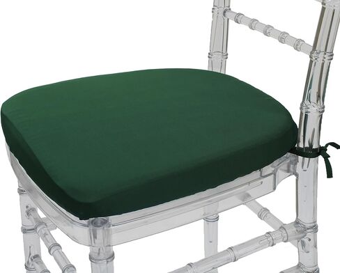 YOUR CHAIR COVERS - Stretch Spandex Chiavari Pad Covers (Pack of 10) - Stretch Fitted Chiavari Chair Seat Cushion Cover, Removable Washable Furniture Protector Slipcovers - Ivory in Kuwait