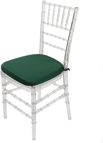 YOUR CHAIR COVERS - Stretch Spandex Chiavari Pad Covers (Pack of 10) - Stretch Fitted Chiavari Chair Seat Cushion Cover, Removable Washable Furniture Protector Slipcovers - Ivory in Kuwait