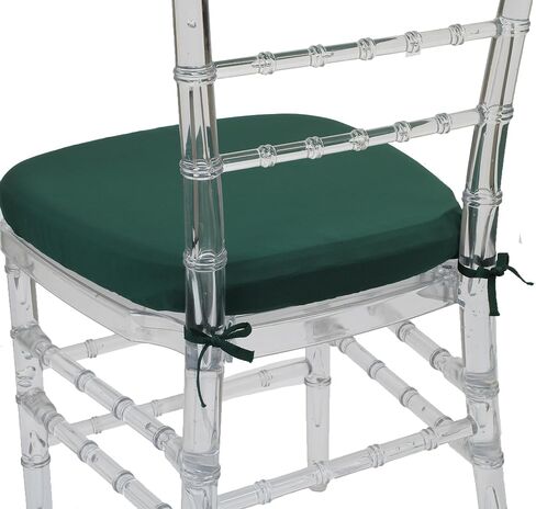 YOUR CHAIR COVERS - Stretch Spandex Chiavari Pad Covers (Pack of 10) - Stretch Fitted Chiavari Chair Seat Cushion Cover, Removable Washable Furniture Protector Slipcovers - Ivory in Kuwait