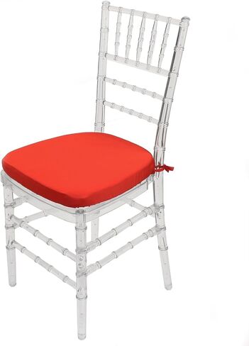 YOUR CHAIR COVERS - Stretch Spandex Chiavari Pad Covers (Pack of 10) - Stretch Fitted Chiavari Chair Seat Cushion Cover, Removable Washable Furniture Protector Slipcovers - Ivory in Kuwait