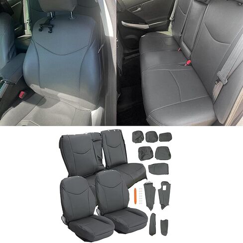 يتوافق مقعد الجلود الاصطناعية Ecotric مع 2010-2015 Toyota Prius ، الأمامية والخلفية السوداء in Saudi Arabia