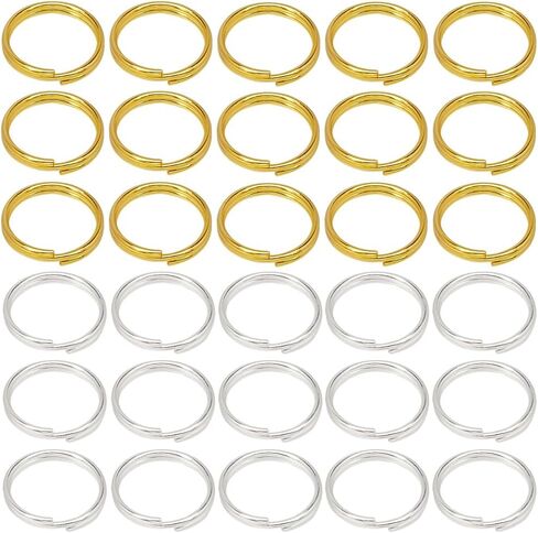 1 Box 600Pcs 6mm Double Loop Split Ring Jump Rings Bulk Gold Silver Small Metal Round Brass Key Chain Rings Connectors for Jewelry Making Supplies DIY Necklace Bracelet Earrings Keychain in Saudi Arabia