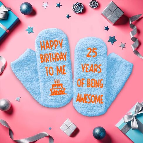 HAPPYPOP 25th Year Old Birthday Gifts for Women - Socks for 25 Year Olds, Best Gifts for 25 Year Old Woman in Saudi Arabia