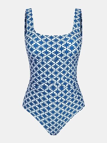 CUPSHE Women's One Piece Swimsuit Square Neck Bathing Suit Wide Straps Back Hook Cutout Ruched Swimwear in Saudi Arabia