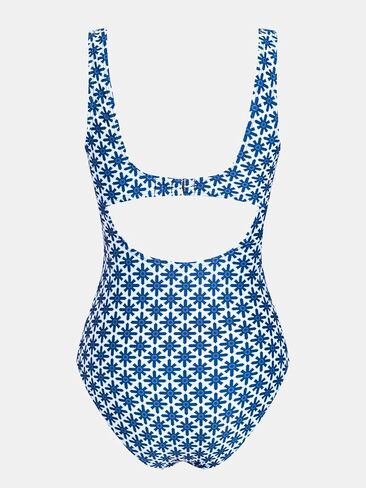 CUPSHE Women's One Piece Swimsuit Square Neck Bathing Suit Wide Straps Back Hook Cutout Ruched Swimwear in Saudi Arabia