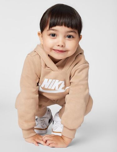 Nike Boys Sportswear Club+ HBR Pullover Hoodie - Black/White - Kids Size 5 in Kuwait
