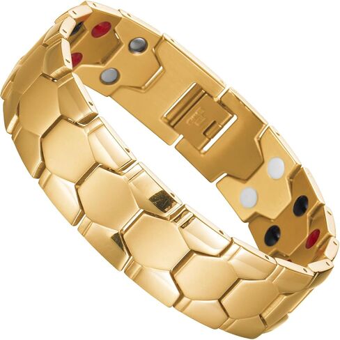 Magnetic Therapy Bracelet for Men, 18mm Stainless Steel Magnetic Bracelets with Double Row Ultra Strength Magnets, Adjustable size Magnetic Therapy Jewelry Gifts for Men in Kuwait