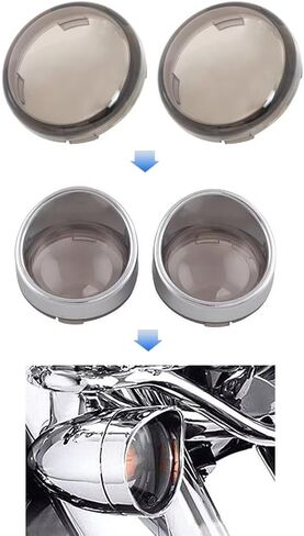 4 Pcs Smoke Turn Signal Lens Cover For Harley-Davidson Night Train EFI FXSTBI 2002-2006 in Saudi Arabia