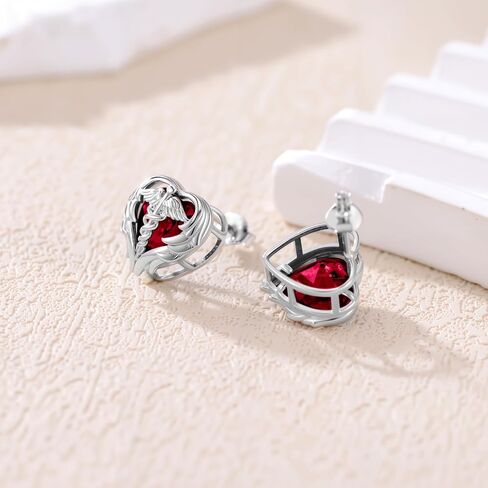 Caduceus Nurse Earrings 925 Sterling Silver Nurse Angel Wing Heart Earrings Nursing Graduation Jewelry Gifts for Women Doctor Medical Student in Kuwait
