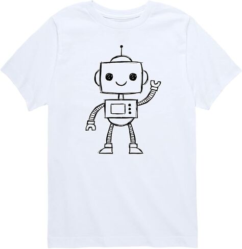 Instant Message - Robot Sketch - Toddler and Youth Short Sleeve Graphic T-Shirt in Saudi Arabia
