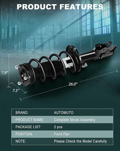 Automuto Front Pair STRUTS SPRING SPRING ASSORBER ABSORBER متوافق مع 2010-2013 لدعائم فورد فييستا 172525 172524 in Kuwait