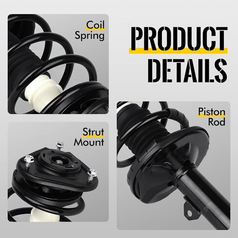 زوج Kusatec الأمامي الكامل دعامات الامتصاص الصدمات تناسب 2003-2008 Pontiac Vibe ، Toyota Matrix ؛ 172117 172116 الدعامات اليسرى/اليمنى مع مجموعات الربيع لفائف in Saudi Arabia