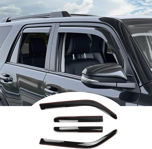 Window Visors Rain Guards for 2025 Toyota 4Runner, Durable Side Window Vent Deflectors Wind Shades for 4 Runner Accessories Black 4 Pcs(Upgrade in-Channel) in Kuwait