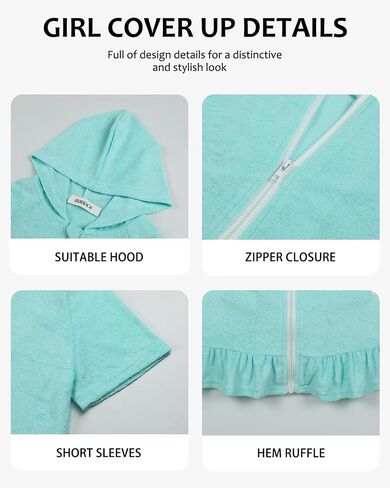BSUBSEACH MOMY و ME TERRY CLOTH SWIMSUT COSTERUP للنساء بدلة الاستحمام مقنعين تغطية الجبوب الرمز البريدي in Saudi Arabia
