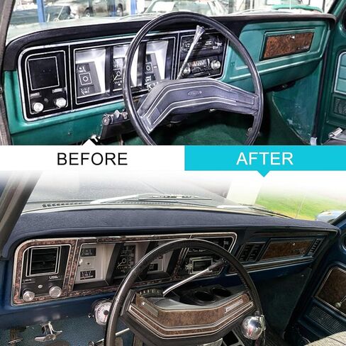 غلاف لوحة القيادة مخصص لصالح 1967-1972 فورد F100 F250 F350 بيك آب ، واقي سجادة بوس غلاف داش (أسود) in Kuwait