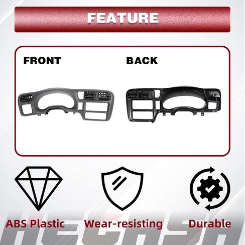 لوحة راديو Hecasa Dashboard متوافقة مع 1998-2002 Chevy Chevrolet S10 Blazer GMC Jimmy Dash Trim Bezel Abs Plastic Gray Fit Single Din Radio in Kuwait