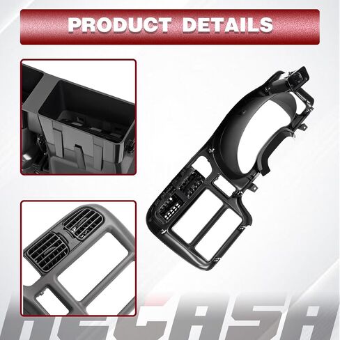 لوحة راديو Hecasa Dashboard متوافقة مع 1998-2002 Chevy Chevrolet S10 Blazer GMC Jimmy Dash Trim Bezel Abs Plastic Gray Fit Single Din Radio in Kuwait