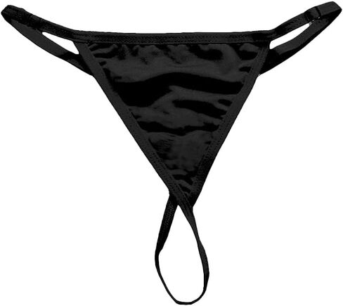Women Sexy Rhinestone Thong Panties Crystal Mini Thong Underpants Waist Belly Chain Body Jewerly (Black in Saudi Arabia