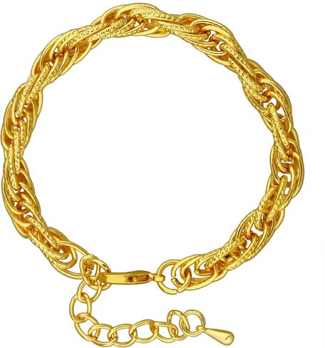 Bracelet for Women 14K Gold Plated Dainty Chain Simple Jewelry Adjustable Minimalist for Her in Saudi Arabia