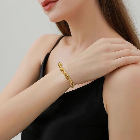 Bracelet for Women 14K Gold Plated Dainty Chain Simple Jewelry Adjustable Minimalist for Her in Saudi Arabia