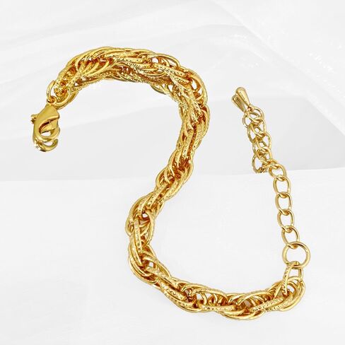 Bracelet for Women 14K Gold Plated Dainty Chain Simple Jewelry Adjustable Minimalist for Her in Saudi Arabia