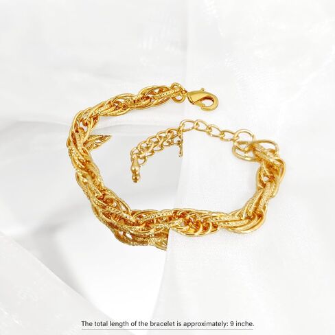 Bracelet for Women 14K Gold Plated Dainty Chain Simple Jewelry Adjustable Minimalist for Her in Saudi Arabia