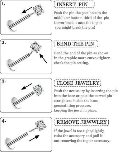 20G 18G 16G pushless push in ASTM F136 TITANIUM NOSE RING STURS FLAT BACK STRINGS G23 TITANIUM TRAGUS HELIX CONCH CARTILAGE أقراط ثقب المجوهرات للنساء للنساء أوبال 2-3 ملم in Saudi Arabia