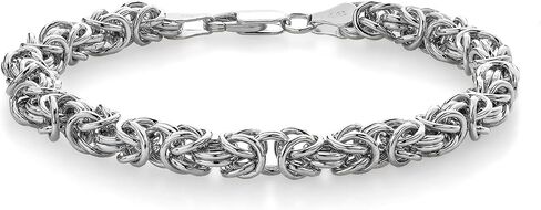 Gem Stone King 925 Sterling Silver 4MM Byzantine Weave Chain Bracelet For Women (6.5/7/7.5 Inch, with Lobster Clasp, Made in Italy) in Saudi Arabia