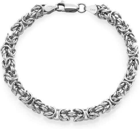 Gem Stone King 925 Sterling Silver 4MM Byzantine Weave Chain Bracelet For Women (6.5/7/7.5 Inch, with Lobster Clasp, Made in Italy) in Saudi Arabia